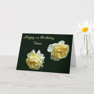 Carte Roses Jaunes Personnalisées Anniversaire