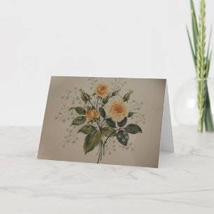Carte Roses jaunes vintages