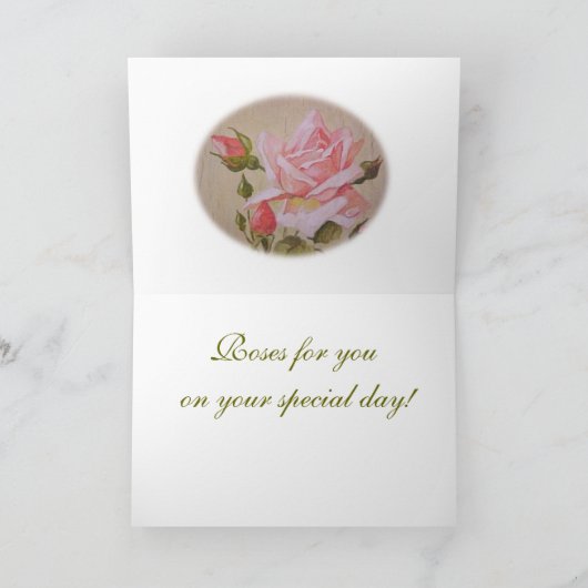 Carte Roses, Joyeux anniversaire ! (Intérieur)