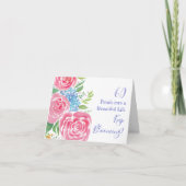 Carte Roses Lâches à l'aquarelle et Hydrangea 60e Annive (Devant)