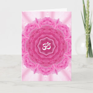 Carte Roses Mandala, Greeting Card