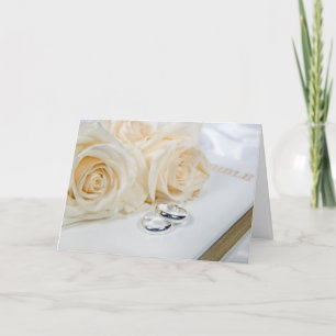 Carte roses mariage sur la Bible