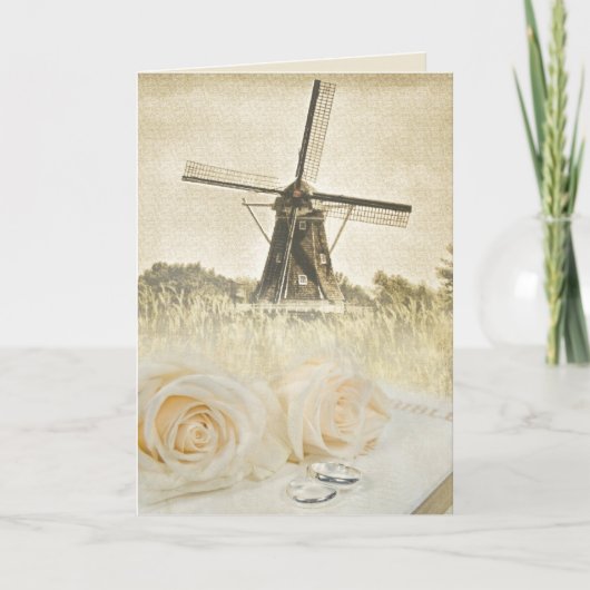 Carte Roses mariages sur la Bible avec moulin (Devant)