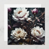 Carte Roses noires et blanches Aquarelle ai art (Devant / Derrière)