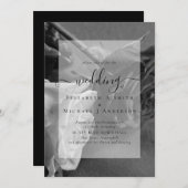 Carte Roses noires et blanches gothiques Mariage gothiqu (Devant / Derrière)