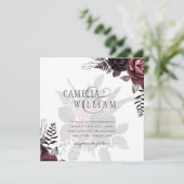 Carte Roses noirs de Bourgogne foncée Mariage automne hi (Debout devant)