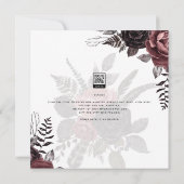 Carte Roses noirs de Bourgogne foncée Mariage automne hi (Dos)