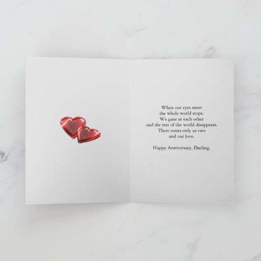 Carte Roses peints du 42e anniversaire de l'Mariage (Intérieur)