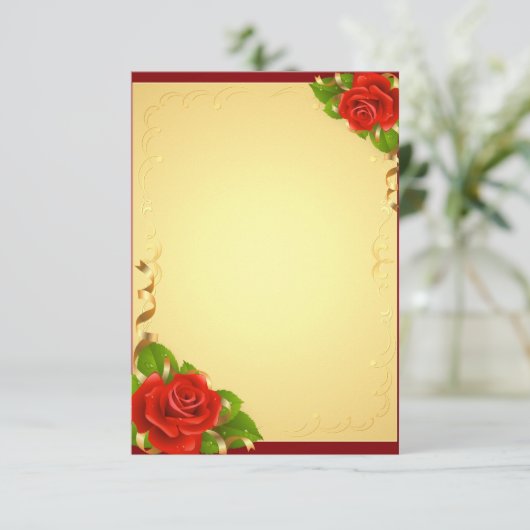 Carte Roses personnalisés (Debout devant)