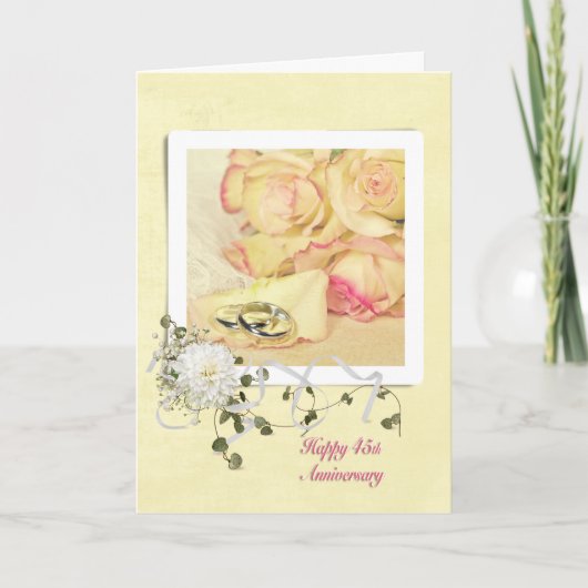 Carte Roses pour les 45 ans de mariage (Devant)