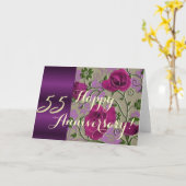 Carte roses pour les 55 ans de mariage (Fleur jaune)