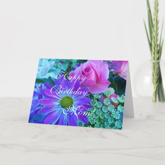 Carte Roses pour Maman : Joyeuse maman d'anniversaire ! (Devant)