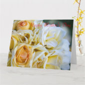 Carte Roses pour mère (Fleur jaune)