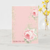 Carte roses rétro sur papier journal (Fleur jaune)