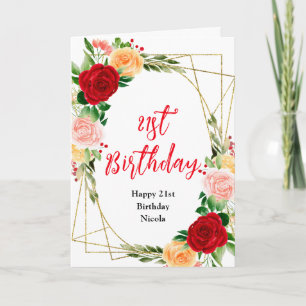 Carte Roses Romantiques Floral Anniversaire