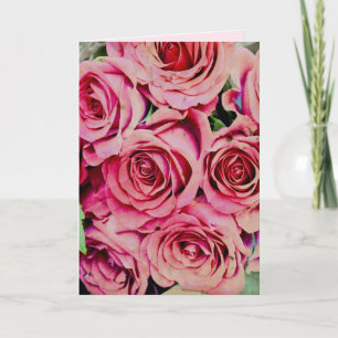 Carte Roses romantiques texte personnalisé mariage anniv