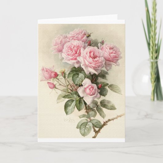Carte Roses romantiques victoriens vintages (Devant)