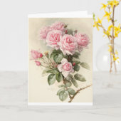 Carte Roses romantiques victoriens vintages (Fleur jaune)