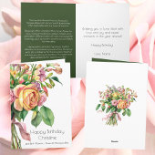 Carte Roses Rose Peach Fleur de naissance de juin Joyeux