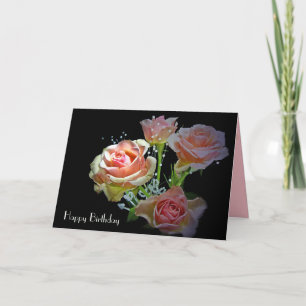 Carte Roses roses blush rose pour anniversaire