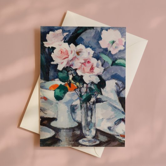 Carte Roses roses dans un vase de verre | Samuel John Pe