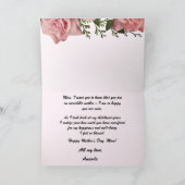 Carte Roses roses joyeuses Mères Jour Maman (Intérieur)