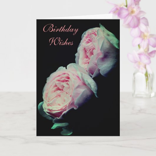 Carte Roses roses Pair Anniversaire (Orchidée)