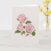 Carte Roses roses pêche (Fleur jaune)