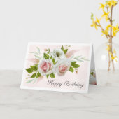 Carte Roses roses romantiques Aquarelle Joyeux anniversa (Fleur jaune)