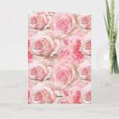 Carte Roses roses romantiques Mariage floral (Dos)