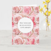 Carte Roses roses romantiques Mariage floral (Fleur jaune)