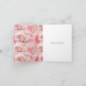 Carte Roses roses romantiques Merci floral (Intérieur)