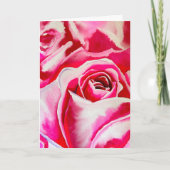 Carte Roses roses rose aquarelle art (Devant)