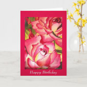 Carte Roses roses roses aquarelle fleur d'anniversaire A (Fleur jaune)