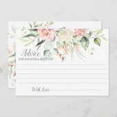 Carte Roses roses roses Eucalyptus Vert Conseils | (Devant / Derrière)