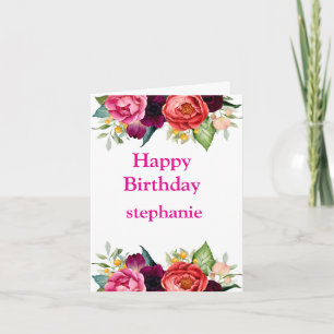 Carte Roses roses roses vives personnalisées Anniversair