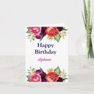 Carte Roses roses roses vives personnalisées Anniversair