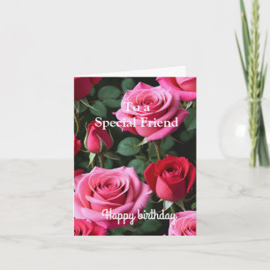 Carte Roses roses rouges roses pour l'anniversaire d'une