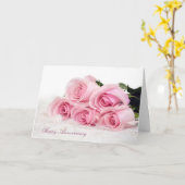 Carte Roses roses sur la fourrure Anniversaire (Fleur jaune)