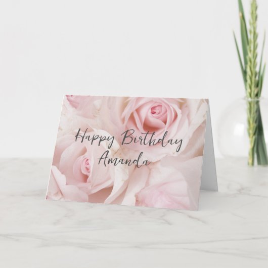 Carte Roses roses vintages et dentelle élégante - Annive (Devant)