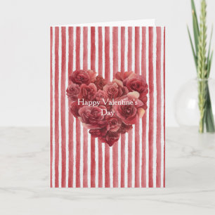 Carte Roses Rouges Cœur Floral Amour
