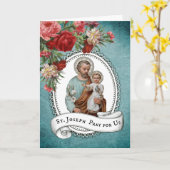 Carte Roses rouges de Jésus d'enfant de St Joseph (Fleur jaune)