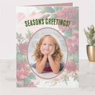 Carte Roses rouges défraîchies Écriture sur papier