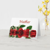 Carte Roses rouges du jour de mère (Fleur jaune)