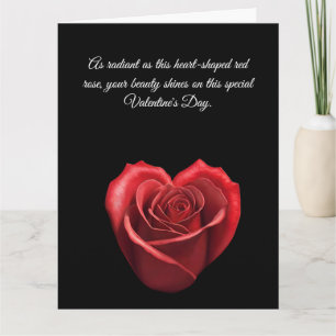 Carte Roses rouges en forme de coeur Valentines-
