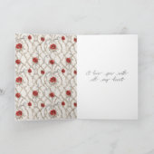 Carte Roses rouges Faux Bois Floral Anniversaire de mari (Intérieur)