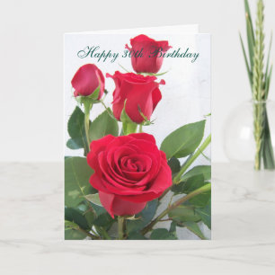 Carte Roses rouges Floral Personnalisé 30e anniversaire
