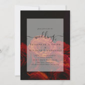 Carte Roses rouges gothiques Mariage gothique Inviter (Devant)