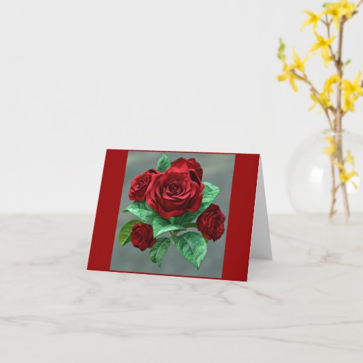 Carte Roses rouges... image trouvée, (Fleur jaune)