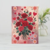 Carte Roses Rouges, Je T'Aime, (Debout devant)